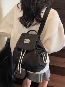 Tas Ransel Mini Colorblock Gaya Jepang Populer Musim Semi/Panas 2026, Tas Sekolah Wanita Modis dan Serbaguna, Gaya Kampus untuk Siswa SMP, SMA, dan Universitas, Versi Korea Kasual, Tas Ransel Kecil Lipat Ringan untuk Penggunaan Sehari-hari - MultiWarna - View 5