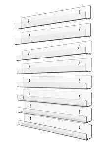 Nail Polish Wall Rack: 8 Shelves 12 Inch Clear Acrylic Nail Polish Organizer For 50-80 Bottles Multi-Purpose Acrylic Floating Shelves (15 Inch, Clear),For Holiday Beach, Bathroom Collection, Bedroom Collection, Large Capacity - Clear - View 3