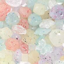 10 件/包彩色圆点珠，亚克力混色樱花小圆点五角星圆珠，手工 DIY 手链项链首饰制作
