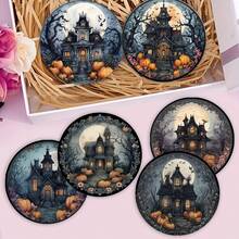 1套/4件/6件：万圣节鬼屋图案硅藻泥杯垫、花卉咖啡杯垫、居家和餐厅多场合装饰、日常礼品、餐桌装饰、日常装饰、主题派对装饰 - 彩色 - 查看 5