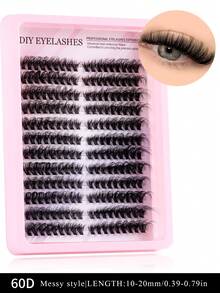 216/192片装 C型卷翘睫毛嫁接托盘，混合长度仿貂毛睫毛簇，适用于DIY睫毛嫁接 - C - 查看 11