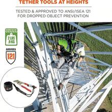 Ergodyne Squids 3700 Web Tool Tail Attachments, 6-Pack, 2 Pounds, Short Length|25,Black