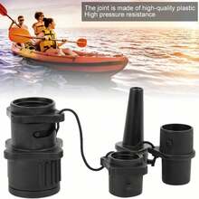 Conector supapă de aer pentru caiac, adaptor supapă multifuncțională pentru barcă, necesar pentru placă de surf, canoe, caiace, bărci gonflabile și paturi gonflabile, articole esențiale pentru plajă, accesorii pentru plajă, plutitor pentru piscină - Negru - Vizualizare 7