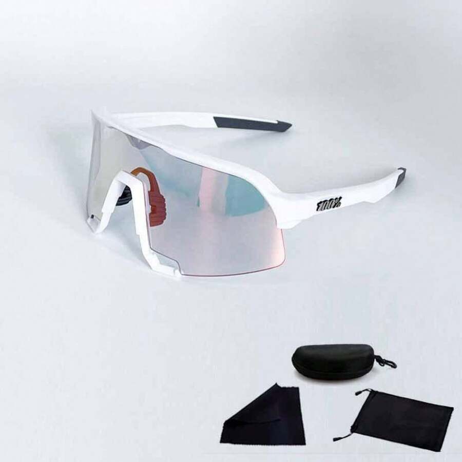 2025 New Fashion  Men And Women Color-Changing Cycling Glasses – Windproof & Dustproof Outdoor Sports Goggles Running & Marathon Beach - Khung trắng đổi màu thành đỏ - Xem 1