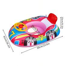 1pc Inflatable PVC Racing Car Shaped Pool Float With Decorative Steering Wheel, Suitable For Beach And Swimming - Multicolor - View 9