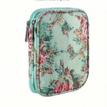 1pc Handmade Crochet Tool Zipper Storage Bag, Double Layer Short Crochet Organizer Pouch With Printed Pattern, Suitable For Storing Crochet Hooks, Accessories For Knitting & Sewing Lovers - Multicolor - View 4