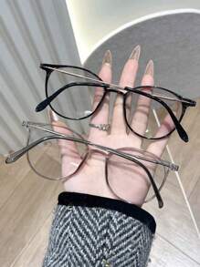 1 件经典圆框时尚变色眼镜女士日常生活服装配饰圆形墨镜 - 黑框.灰框-變色 - 查看 3