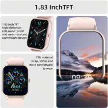 LIFEBEE 男女智能手表，1.83 英寸高清全触摸屏无线通话智能手表（接听/拨打电话），活动追踪器，100 多种运动模式，计步器，消息提醒，运动健身追踪器