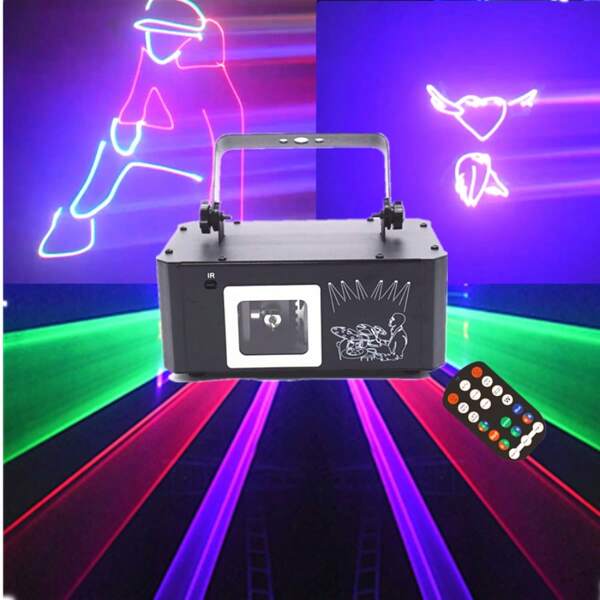 Luces de fiesta, luces de DJ Disco, luces de proyección láser de animación 3D RGB, activación por sonido y sincronización DMX, para escenarios de fiesta, club, KTV, bar, karaoke, decoración de bodas, luces de ambiente