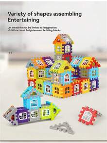 كتل بناء مكعبة ملونة، تصميم قابل للتغيير مع نوافذ قابلة للفتح، تجميع DIY، هدية عيد الميلاد/عيد الميلاد للأطفال من سن 3-12 سنة من الأولاد والبنات (ألوان عشوائية) - متعدد الألوان - مشاهدة 9