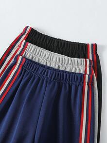 3pcs/Set Boys Casual Straight Leg Trousers, For Kids & Toddlers, Spring & Autumn, Ages 4-12 - Multicolor - View 3