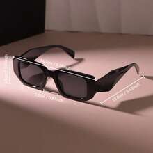 1 pieza Gafas de moda cuadradas clásicas, estilo vintage y sencillo con montura pequeña y forma rectangular para mujeres y hombres