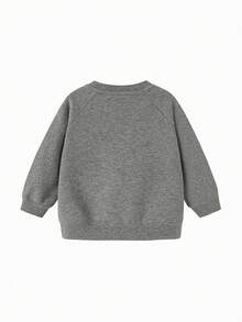 mini bala 儿童柔软弹力卫衣 2025 可爱舒适长袖 - 中花灰 - 查看 5