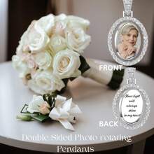 Customized Double-Sided Bride Wedding Bouquet Ornament, Personalized Bridal Bouquet Charm, Wedding Gift - Multicolor - View 5