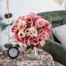 1/3 件人造玫瑰花，玛丽公主玫瑰，法国复古玫瑰，球形菊花，假植物，花束，适用于家居装饰、婚礼装饰、秋季装饰、秋季装饰、房间装饰、厨房配件、餐厅、卧室装饰、浴室配件、派对装饰、万圣节装饰、圣诞节装饰、新年装饰、新娘手捧花、校园装饰、户外花园配件