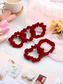 20 chiếc/gói Dây chun buộc tóc nhỏ màu đỏ, chất liệu lụa satin, dây buộc tóc co giãn kiểu Pháp, thích hợp cho mùa hè, đi biển, kỳ nghỉ và các dịp khác, có thể dùng làm dây chun buộc tóc, phụ kiện tóc, dây buộc tóc, v.v. - Nhiều màu - Xem 20