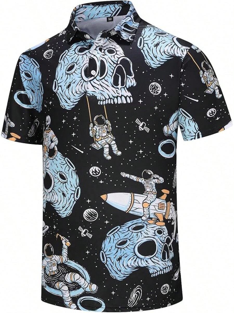 Mens Polo Shirts Funny Golf Shirt For Men Short Sleeve Performance Moisture Wicking Dry Fit Golf Polo Shirts For Men