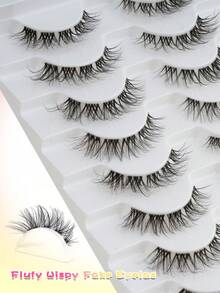 10 对 3D 人造貂皮睫毛，带猫须设计，天然交叉纤维薄翼睫毛延长，适合可爱女性日常和约会化妆条睫毛，睫毛，睫毛，假睫毛 - 眼尾拉長款 - 查看 5
