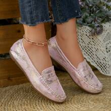 新款时尚经典春夏柔软舒适可折叠芭蕾平底鞋，适合跳舞、室内穿着、孕妇乐福鞋、女士一脚蹬休闲平底鞋