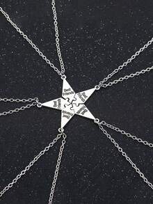 夏季闺蜜项链套装，新款时尚字母“Best Friends”项链，创意闺蜜情谊项链，百搭叠戴项链，适合夏季度假派对，优雅流苏粉色水滴天使翅膀吊坠项链，时尚精致颈链 - 彩色 - 查看 16