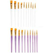 10 piezas/Juego Pinceles de pintura de acuarela de nailon, pinceles de pintura acrílica para aprendizaje y manualidades, regalo perfecto de Año Nuevo para estudiantes y artistas. Adecuado para pintura y artesanía, para estudiantes y adultos