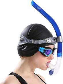 COPOZZ Swim Snorkel For Lap Swimming Swimmers Training Snorkeling Diving, Center Mount Comfortable Silicone Mouthpiece One-Way Purge Valve - 4300 Swim Snorkel-red - View 11