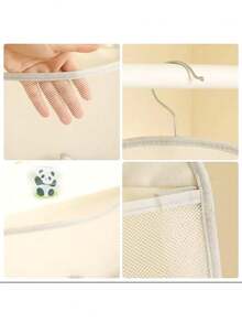 1 件多层悬挂式衣柜收纳盒，专为袜子和内衣设计，配有带口袋的独立织物网状储物袋，壁挂式衣柜隔板，适用于卧室