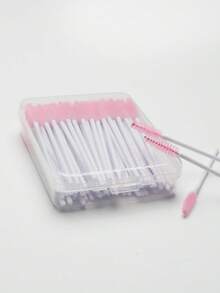 100pcs Crystal Solid Stem Eyelash Curler Brush, Eyelash Extension Makeup Tools Eyebrow Brush With Box - Multicolor - View 14