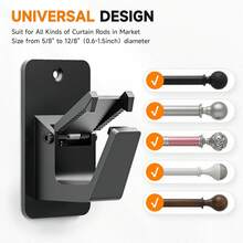 Tringle à rideaux universelle sans perçage avec montage autoadhésif sans clou, capacité jusqu'à 13,6 kg, finition noire, idéale pour la salle de bain, la chambre, le salon et la cuisine. Finitions délicates, look mural sans couture, fixation facile sans outils, adhésif mural durable pour rideaux légers, support robuste, installation rapide, amovible sans résidu - Noir - Voir 8