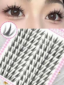 100 件/包 10-12 毫米浓密迷人的自然向日葵假睫毛，易于粘贴，适合初学者睫毛簇、睫毛簇、单根睫毛、睫毛、假睫毛 - C - 查看 2