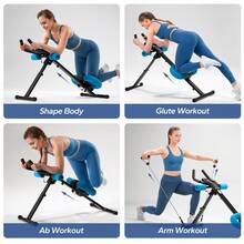 MERACH Ab Machine, Adjustable Ab Trainer For Core Workout At Home, Foldable, Knee Support, Abdominal Exercise Machine For Home, Core Training System - Black - View 4