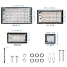 LED Grow Light Full Spectrum Indoor Green Plant 220V Greenhouse Tent Hydroponics System Growth Box Planting Fill Lamp Sunlight UV/IR Waterproof Floodlight Vegetable Flower Fruit Potted Succulent Bonsai Cactus Seeds Red Blue Cultivation 180°Adjustable Angle Seedlings Lighting With EU Plug 24/50/96/144leds
