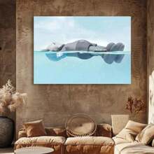 Framed 1PC Kawss Poster Kawaii Kaw Poster  Canvas Art Printing Living Room Corridor Room Decoration Kawss Figure Canvas Wall Art Men HypebeastRoom Decor - 框架 - 查看 2