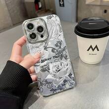 Funda para teléfono (1 unidad) con hilo de color degradado, IMD, láser. Compatible con phone 6/15/14/13/12/11 (toda la serie), 13/14 Pro, 15 Plus y 16 Pro. Incluye protector de lente. Resistente a golpes. Diseño clásico híbrido. - Blanco - Ver 3