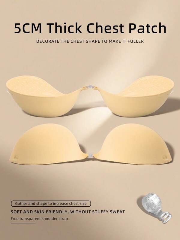 5cm Thick Adhesive Breast Petals, Extra Sticky Invisible Bra Straps - Specially Designed For Small Bust Sizes