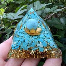 Boho Resin Geometric Pyramid Decor Large 6.5cm - Aesthetic Crystal Obelisk Shelf Decor, Zen Office Ornament, Spiritual Gift For Women Men,Nique Gift Idea For Housewarming Office Desk Display