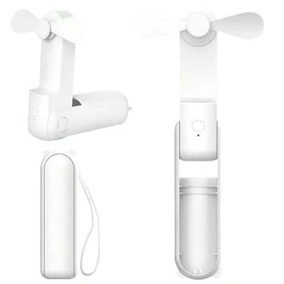 Portable Handheld Mini Fan, Power Bank Fan, USB Rechargeable, 500mAh Battery Capacity, Foldable, 3 Speed Settings, Dual Blades, Suitable For Indoor, Outdoor, Office And Travel