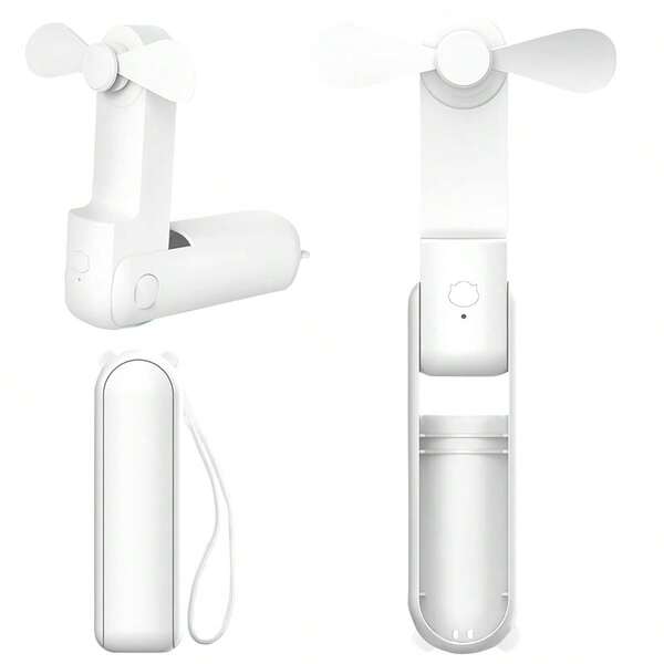 Portable Handheld Mini Fan, Power Bank Fan, USB Rechargeable, 500mAh Battery Capacity, Foldable, 3 Speed Settings, Dual Blades, Suitable For Indoor, Outdoor, Office And Travel
