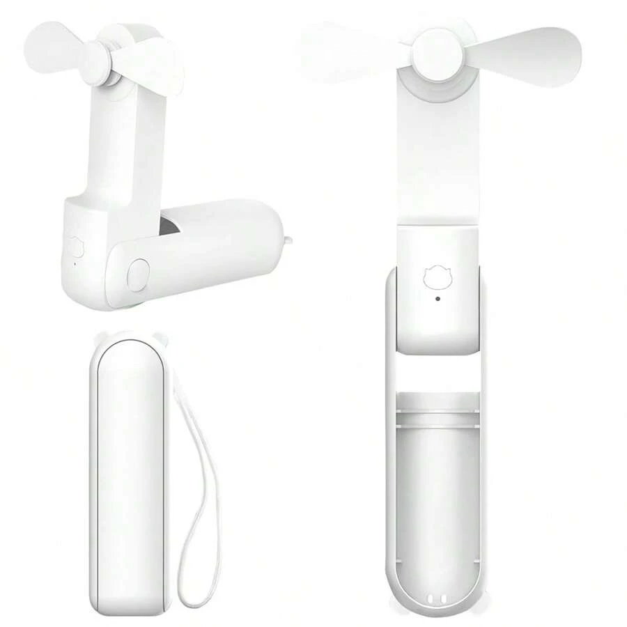 Portable Handheld Mini Fan, Power Bank Fan, USB Rechargeable, 500mAh Battery Capacity, Foldable, 3 Speed Settings, Dual Blades, Suitable For Indoor, Outdoor, Office And Travel