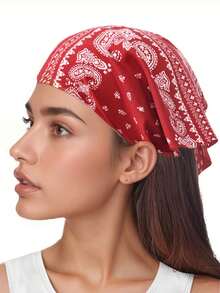 女士头巾 1 件装 时尚佩斯利印花发带，防晒吸汗弹性头巾，适合户外运动、街头嘻哈风格发饰、校园用品、大学秋季配饰、秋冬季度假穿搭发带 女士围巾 - 彩色 - 查看 3