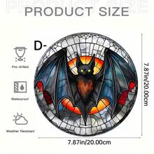 1 Pieza de Atrapasol de Acrílico con Estilo de Vitral de Murciélago y Calabaza Góticos - Decoración Vibrante de Halloween para el Hogar, Bar o Jardín, Ideas de Regalo Perfectas, Decoraciones de Halloween