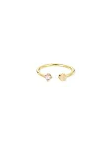 1 pieza Anillos de mujer con corazón delicado, anillo abierto de acero inoxidable diminuto con imitación de circonita, joyería de moda para damas, regalo de cumpleaños, regalos del Día de San Valentín