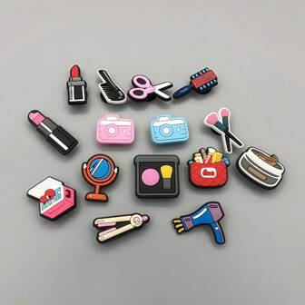 15-Piece Cave Shoes Grooming Cosmetics Series Drop Plastic Shoe Buckle For Men For Children For Women