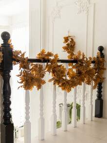 ANNA'S WHIMSY 1pc 170cm Artificial Oak Leaf Vine Garland, Suitable For Autumn, Thanksgiving, Halloween Decor, Indoor Cabinet, Hanging Decoration, Dining Table Center, Staircase Railing, Outdoor Door And Window Decoration,Fake Plants - Multicolor - View 11