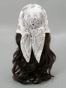 1 件 Bandana 风格佩斯利印花围巾，男士仿丝方形头巾，时尚围巾，适合日常使用，男士配饰，男士围巾 - 彩色 - 查看 23