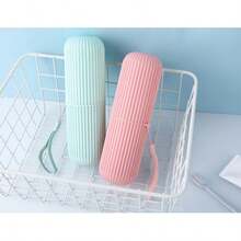 1/2/3/4 piezas Estuche de viaje todo en uno para cepillo de dientes - Estuche portátil protector para pasta de dientes y cepillo de dientes para una higiene bucal sobre la marcha - Multicolor - Ver 3