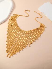 Trending European & American Cross-Border Fashion Floral Tassel Necklace, Suitable For Weddings And Holidays - Gold - View 5