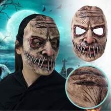 Maschera da clown di Ognissanti, copricapo, maschera di lattice per mascherata orrore, con sangue che si espande