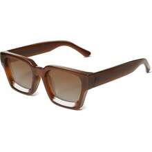Thick Square  Retro Chunky Rectangle  Protection - C2.24-polarized Gradient Brown Lens/Brown Frame - View 11