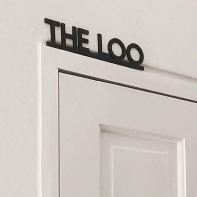 Modern Wood "The Loo" Sign - Minimalist Home Decor Wall Art, Bathroom Symbol, Perfect Housewarming Gift For Contemporary Style, Door Tag | Modern Decor | Elegant Lettering, Bathroom Decoration